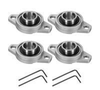 QUARKZMAN 4pcs Paliers de Battement Montés Lisse KFL005, Palier à Semelle Alésage 25mm pour Bride Roulement à Bille de Bloc Roue de Brouette Machine à Axe Imprimante 3D, P6(ABEC3)