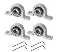 QUARKZMAN 4pcs Paliers de Battement Montés Lisse KP002, Palier à Semelle Alésage 15mm pour Bride Roulement à Bille de Bloc Roue de Brouette Machine à Axe Imprimante 3D, P6(ABEC3)