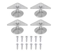 QUARKZMAN 4Pcs Pieds De Nivellement pour Meubles, Pieds Réglables en Métal, Pieds De Table Robustes À Visser avec Plaques Triangulaires pour Sofa, Chair, Cabinet, Table (38 x 22 x 39mm)