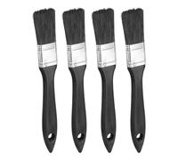 QUARKZMAN 4pcs Pinceau De Peinture 1 inch Plat Pinceaux A Chip avec Manche Noir en PP pour DIY Art Peinture Meuble Armoire Mur Porte Trim