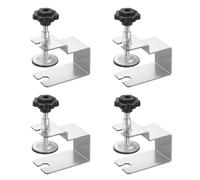 QUARKZMAN 4Pcs Pinces C En Acier Inoxydable 24" Forme D'Arc Universelles Mini Tiger Clamp Clip D'Installation De Meuble Adjustable Avec coussins En Mousse Pour Montage De Menuiserie, Argent