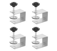 QUARKZMAN 4Pcs Pinces En Acier Inoxydable C 1.9" En Forme D'Arc Pince Mini Tiger Universelle Clip D'Installation De Meuble Réglable Avec coussins En Mousse Pour Montage De Menuiserie, Argent
