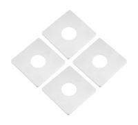 QUARKZMAN 4Pcs Plaque D'Obturation Murale, en ABS Carré Auto-Adhésif Avec Un Trou de Diamètre de 33mm/1.3 Pouce, Cache-Tuyau Pour La Décoration de Robinet D'Eau, Blanc