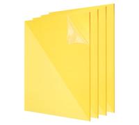 QUARKZMAN 4Pcs Plaques En Acrylique 8x8 Pouces Panneau En Acrylique 1/8 Pouce-3mm Planche En Plastique Pour Cadres Photos Porte-Signatures Projets DIY Affichage Artisanat, Transparent Jaune