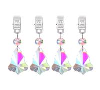 QUARKZMAN 4Pcs Poids De Nappe, Pendants en Cristal pour Nappe avec Pinces Métalliques, Pendant en Forme d'arbre Transparent pour Décoration De Table De Jardin Extérieur(Couleur AB)