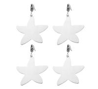 QUARKZMAN 4Pcs Poids pour Nappe, Poids pour Nappe en Acier Inoxydable avec Pinces Métalliques, Pendentif en Forme D'Étoile De Mer 8 x 8cm pour Décoration De Table De Jardin Et Pique-Nique