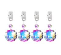 QUARKZMAN 4Pcs Poids pour Nappe, Poids pour Nappe en Cristal avec Pinces Métalliques, Pendentif Transparent en Forme De Fleur De Prunier pour Décoration De Table Extérieur(AB Color)