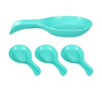 QUARKZMAN 4Pcs Porte-Cuillères8.3 x 4.4"SupportCuillèrePlastiqueRésistantLaChaleurSupportSpatuleSupportLoucheRangementD'UstensilesCuisinePlanTravailCuisinePlaqueCuissonPincesSpatulesBleuCiel