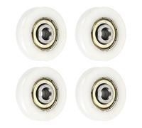 QUARKZMAN 4pcs Poulie à Roulement à Billes U Gorge, Roue Roulement à Guidage en Nylon Type U Rainure 6x32x9.5mm, Roues Roulements à Rouleaux pour Imprimantes 3D Portes Fenêtres, Blanc