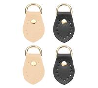 QUARKZMAN 4PCS Purse Strap Mount Hook, Cuir PU À Coudre Sur Le Sac Clip De Boucle De Remplacement Avec D Rings Pour DIY Crossbody Handbag Purse Making, Noir/Beige