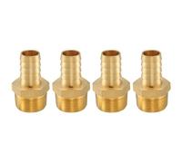QUARKZMAN 4Pcs Raccord Barbele en Laiton 3/4" NPT Male vers 5/8" Hose ID pour Home Brew Pipe Fitting Direct Thread Tower Connector Construction Durable