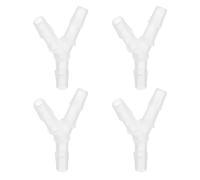 QUARKZMAN 4Pcs Raccord De Tuyau en Plastique À Crépines, 3/8" x 3/8" en Forme De Y Tee Raccord De Tuyau À Crépines Jonction Rallonge Adaptateur pour Tube De De Liquide Eau, Transparent
