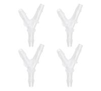 QUARKZMAN 4Pcs Raccord en Plastique À Crépines, 3/16" x 3/16" en Forme De Y, Raccord À Crépines pour Tuyau, Jonction D'Épissure, Adaptateur pour Tube De De Liquide, Eau, Transparent