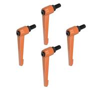 QUARKZMAN 4pcs Réglable Serrage Levier Poignées M10 x 20mm Homme Filetage Fileté Goujon Boulon Boutons Rotatif Vis Verrouillage Rapide Libérer Cliquet Pousser Bouton Poignée, Orange