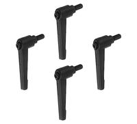 QUARKZMAN 4pcs Réglable Serrage Levier Poignées M6 x 12mm Homme Filetage Fileté Goujon Boulon Boutons Rotatif Vis Verrouillage Rapide Libérer Cliquet Pousser Bouton Poignée, Noir
