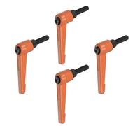 QUARKZMAN 4pcs Réglable Serrage Levier Poignées M6 x 20mm Homme Filetage Fileté Goujon Boulon Boutons Rotatif Vis Verrouillage Rapide Libérer Cliquet Pousser Bouton Poignée, Orange