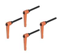 QUARKZMAN 4pcs Réglable Serrage Levier Poignées M6 x 50mm Orange | Homme Filetage Fileté Goujon Boulon Boutons Rotatif Vis Verrouillage Rapide Libérer Cliquet Pousser Bouton Poignée