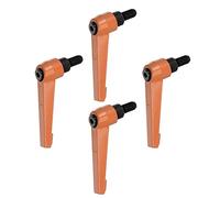 QUARKZMAN 4pcs Réglable Serrage Levier Poignées M8 x 16mm Homme Filetage Fileté Goujon Boulon Boutons Rotatif Vis Verrouillage Rapide Libérer Cliquet Pousser Bouton Poignée, Orange