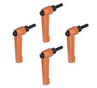QUARKZMAN 4pcs Réglable Serrage Levier Poignées M8 x 50mm Homme Filetage Fileté Goujon Boulon Boutons Rotatif Vis Verrouillage Rapide Libérer Cliquet Pousser Bouton Poignée, Orange