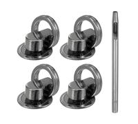 QUARKZMAN 4Pcs Rivets à Bouton D en Métal avec Des Clous de 12mm et Un Poinçon de 3,5mm pour Le Travail Du Cuir, Noir