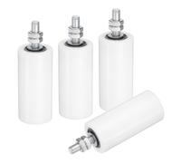 QUARKZMAN 4Pcs Rouleau Guide Pour Porte Coulissante, 5" Rouleaux En Nylon Ensemble De Support De Porte, Rouleau Guide Universel À Roulement À Billes Scellé Pour Porte Coulissante, Blanc