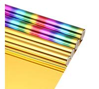 QUARKZMAN 4Pcs Rouleaux De Feuille Métallisée Dorée/Colorée À Transfert Thermique Par Laser Pour Artisanat DIY, Pour Utilisation Avec Stylos À Dorure, 6" L x 10ft L