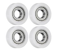 QUARKZMAN 4Pcs Roulement à Billes Guide 8 x 22 x 7mm Double Blindé Roulements à Rouleaux POM, Poulie Plate pour Meubles, Accessoires de Quincaillerie, Blanc