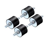 QUARKZMAN 4pcs Silent Bloc avec Goujon Mâle M8x23mm, Supports d'Isolation Caoutchouc 40x30mm, Amortisseurs Mécaniques de Vibrations et 8 Écrous M8 pour Compresseur Générateur Machine à Laver
