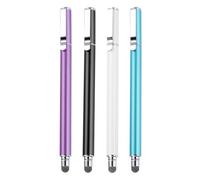 QUARKZMAN 4pcs Stylos pour Écrans Tactiles Stylo Capacitif Universel Sensibilité pour Téléphone Tablette Appareil À Écran Tactile, Noir Bleu Violet Blanc