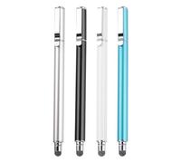 QUARKZMAN 4pcs Stylos Tactiles pour Ecrans Tactiles Universels Stylo Capacitif Sensible pour Telephone Tablette Appareil a Ecran Tactile,Noir Bleu Ciel Argent Blanc