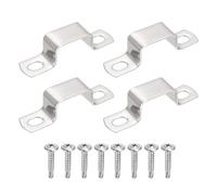 QUARKZMAN 4Pcs Support En U Pour Tube Carré, 30x20mm Support En U En Acier Inoxydable 304 Avec Vis Auto-Taraudeuses À Tête Phillips Pour Barres De Porte, Garde-Corps Et Railings