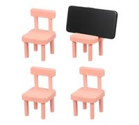 QUARKZMAN 4Pcs Support pour Téléphone Portable, Support Universel Multi-Angles Mignon en Forme De Chaise pour Smartphone, Accessoire pour Décoration Domicile Ou Bureau, Rose