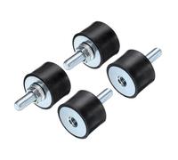 QUARKZMAN 4Pcs Supports d'Isolation en Caoutchouc M8x23mm avec Tiges 30x20mm Mâle Femelle Amortisseur de Vibrations Zingué Montages Filetés Cylindriques avec 4 Écrous de Blocage M8
