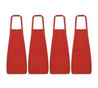 QUARKZMAN 4Pcs Tabliers de Cuisine 75x65cm en Polyester avec 2 Poches pour Femmes Hommes Cuisine Maison Restaurant Artisanat Jardinage, Rouge