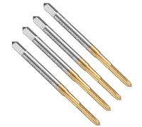 QUARKZMAN 4pcs Taraud Droit, M2 x 0.4 Métrique Revêtu Titane Outil De Filetage Taraudage Tarauds Pour Machine À Fileter, Acier Rapide 6542 (HSS 6542)