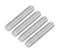 QUARKZMAN 4pcs Tige Filetée Complète M10x50mm, Tiges Filetées à Mouvement Linéaire M10-1.5 Acier Inoxydable 304 Filetage à Droite pour Serre-Joint Suspente U-Boulon Meuble Machine, Argenté