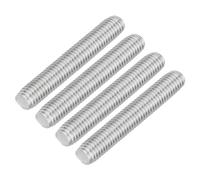QUARKZMAN 4pcs Tige Filetée Complète M10x60mm Tiges Filetées Argenté | à Mouvement Linéaire M10-1.5, Acier Inoxydable 304, Filetage à Droite pour Serre-Joint Suspente U-Boulon Meuble Machine