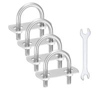 QUARKZMAN 4Pcs U-Bolts M6, U-Bolts 304 Acier Inoxydable À Cintre Rond Avec Écrous Rondelles Plaque Cadre Et Clé Pour Trailers Boats Axle 1.18"(30mm) Largeur Intérieure 1.85"(47mm) Longueur