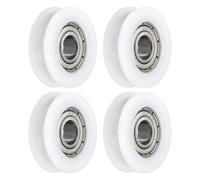 QUARKZMAN 4Pcs U696ZZ Pom Poulie Roulement à Billes en U-Gorge 6 X 22 X 7mm Roue de Rouleau en U (Gcr15) Roulements en Acier Chromé, Blanc