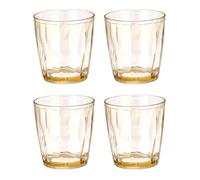 QUARKZMAN 4Pcs Verres À Boire En Plastique, 7.1oz Gobelets Incassables Réutilisables Empilables Pour Maison Bureau Extérieur Bière Cocktail Eau Jus Whisky, Ambre