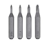 QUARKZMAN 4pcs Y0.6-Y2.5 Embout de Tournevis Tri-Wing Ensemble 5/32" Tige Hexagonale 28mm Acier S2 Magnétique Tête en Y à 3 Pans Embouts de Tournevis pour Tournevis Électrique à Percussion