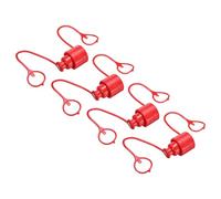 QUARKZMAN 4Sets 3/4 Bouchon Et Bouchon De Poussière pour Tuyau Hydraulique, ISO-16028 Bouchon De Poussière Mâle & Bouchon Femelle Couverture Coupleur d'air À Déconnexion Rapide, Rouge