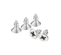 QUARKZMAN #4X1/4" Bois Vis, 50pcs Plat Tête Phillips Auto Taraudage Vis 304 Inox Acier Tête Fraisée Tête Métal Vis pour Travail Bois