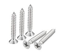 QUARKZMAN #4X3/4" Bois Vis, 200pcs Plat Tête Phillips Auto Taraudage Vis 304 Inox Acier Tête Fraisée Tête Métal Vis pour Travail Bois