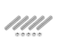 QUARKZMAN 5/16"-18 Tige Filetée Complète, 5 Pcs 304 Acier Inoxydable Long Vis Filetée 1.6" Longueur Filetage à Droite Pour Montage Meubles Assemblage Fixation