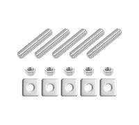 QUARKZMAN 5/16"-18 UNC Tige Filetée Complète, 5 Pcs Vis Longue Filetée En Acier Inoxydable 304 40mm/1.6" Longueur Filetage À Droite Avec Rondelles Carrées Pour Assemblage Fixation Meubles