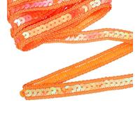 QUARKZMAN 5.5 Yard Paillette Ruban Decoratif Pour Crafts Couture Orange | 0.5 Inch Sequin Gimp Galon Decoratif Paillette Plate Ruban Tissu Plat, Vetements Decoration Maison Fete