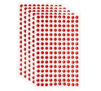 QUARKZMAN 5 Feuilles/800Pcs Strass Autocollant, 5mm Strass en Acrylique Auto-Adhésifs Diamant Visage Rond, Gemme Autocollant Diamant pour DIY Visage Maquillage Décoration Nail, Rouge
