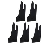 QUARKZMAN 5 Gants de Dessin pour Artistes pour Tablette de Dessin Numérique, Gant d'art pour Main Droite/Gauche, Petit 8" x 3" Noir