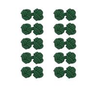 QUARKZMAN 5 Paires De Boutons De Manchette En Nœud De Soie, Boutons De Manchette En Tissu Élastique Nœud Tordu Accessoires De Robe Boutons De Manchettes Manteaux Robes, Vert Foncé